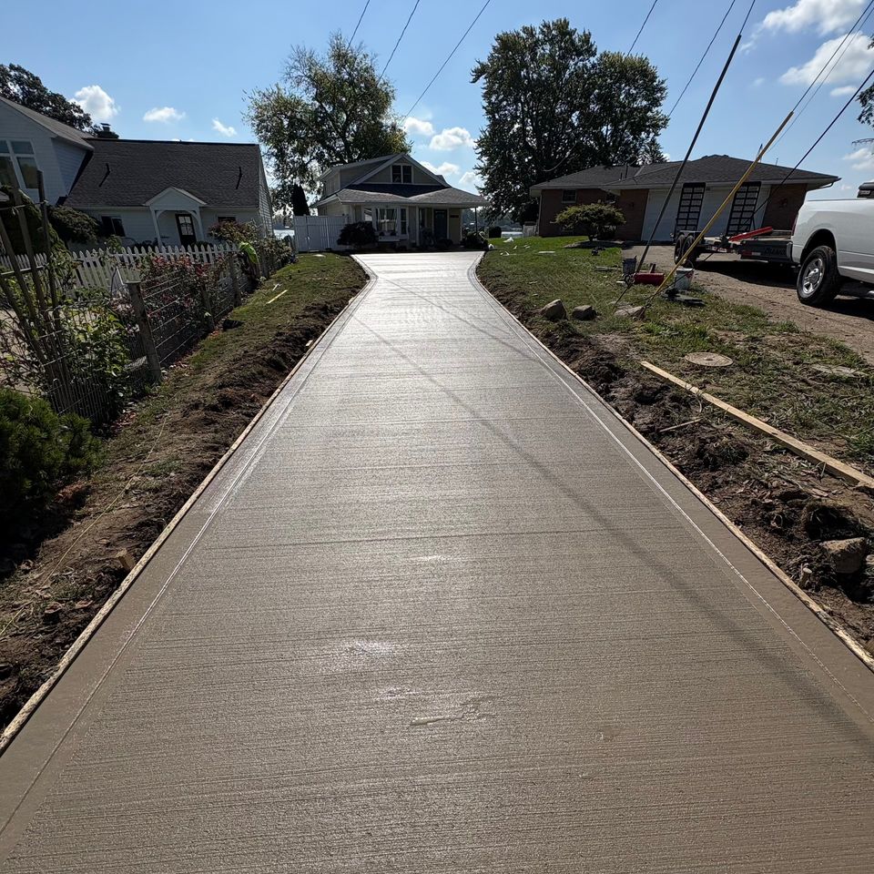 Concrete driveway residential