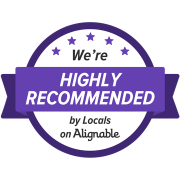 Alignable highly recommended badge square
