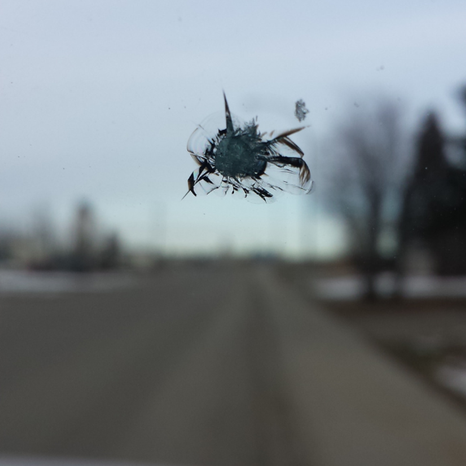Chipped windshield