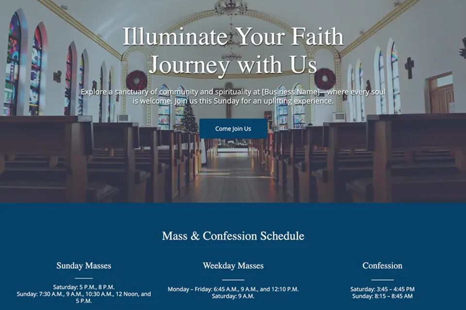 Community church website design theme original