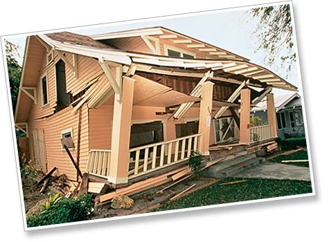 Earthquake damaged house nr