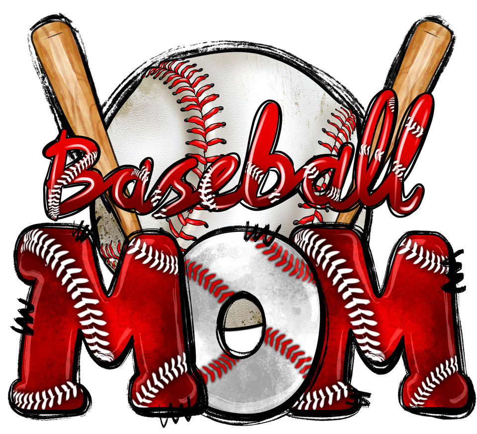 Sports   baseball mom red