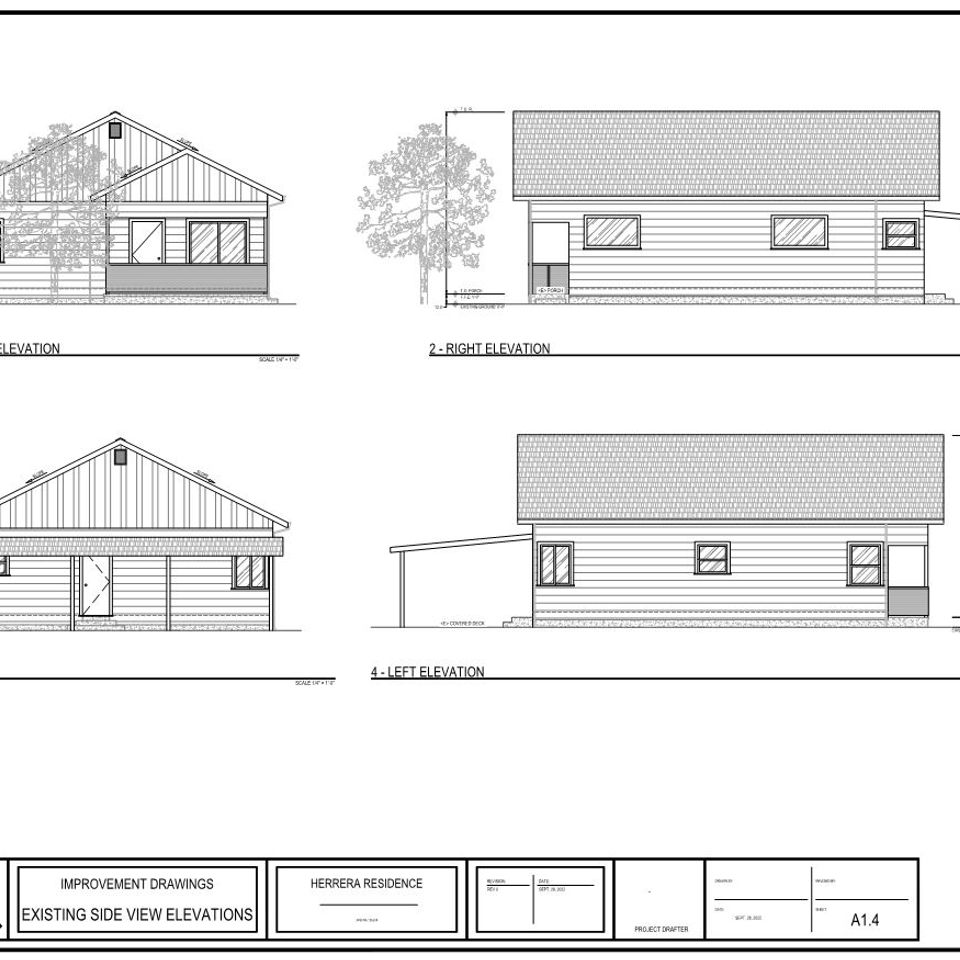 Herrera residence side view elevations (existing)