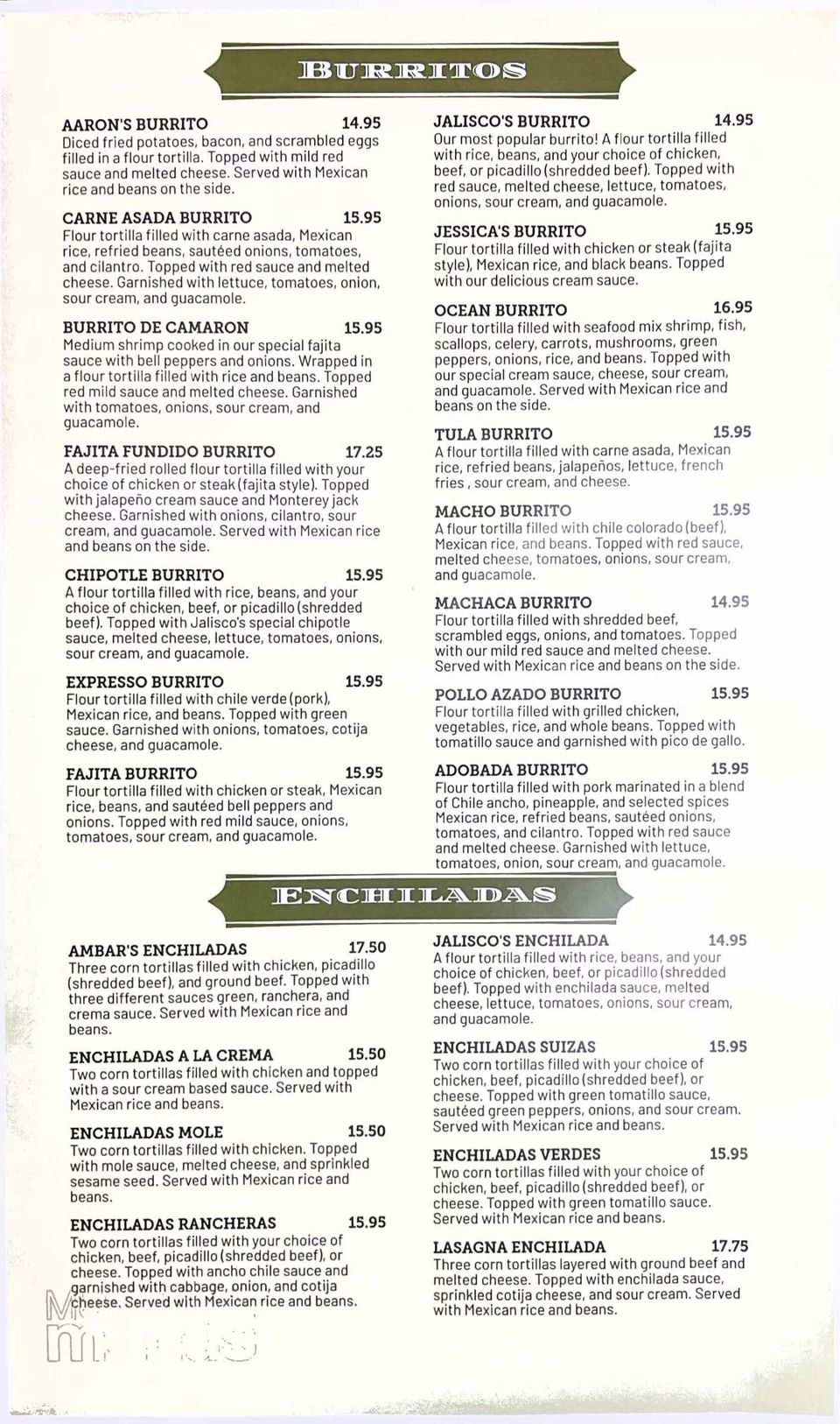 Jalisco's menu 4