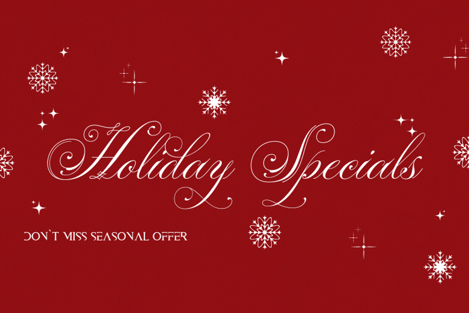 Red white festive holiday special offer promo banner (800 x 684 px)