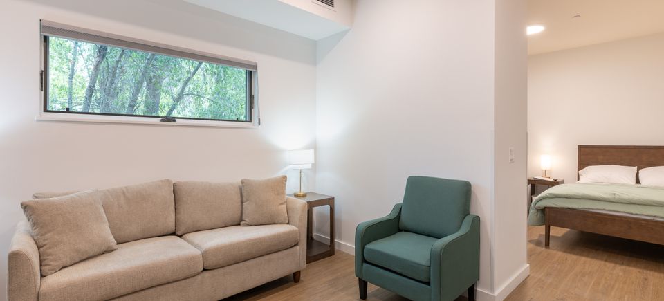 Sitting area in bedroom