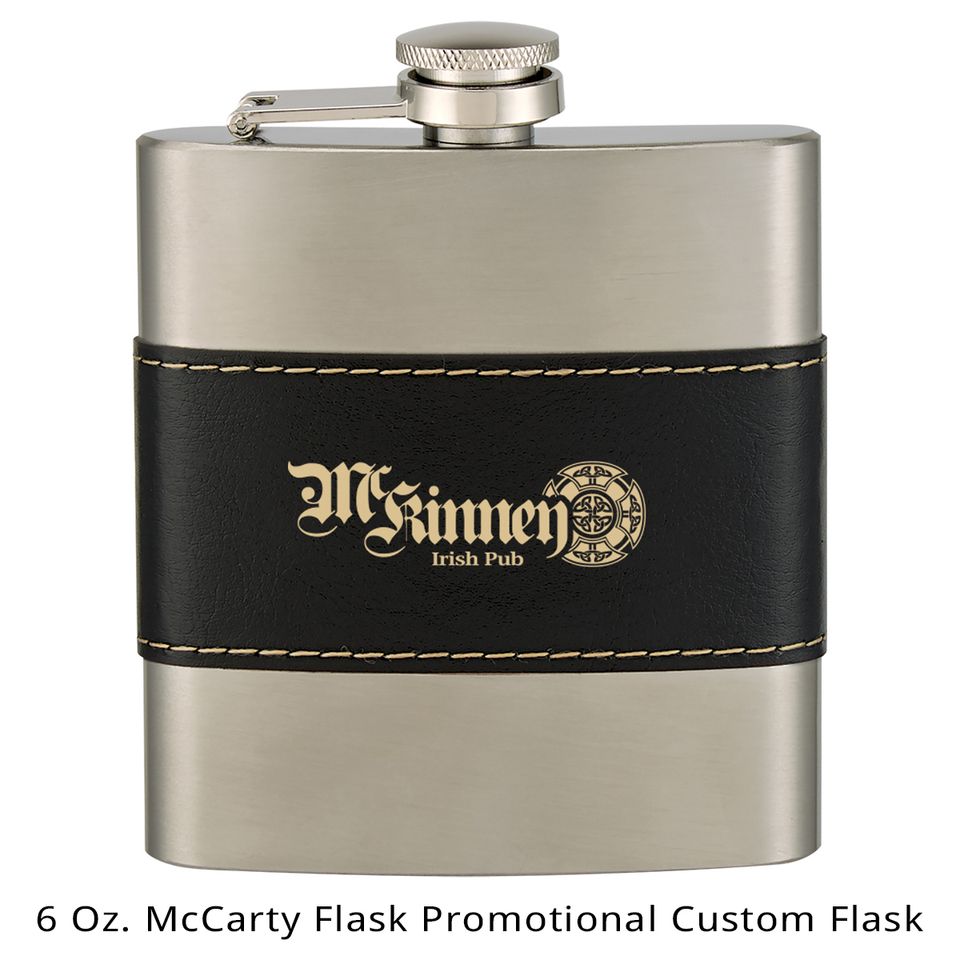 6 oz. mccarty flask promotional custom flask