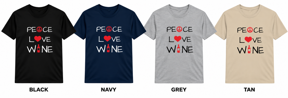 Peace love wine shirt color showcase