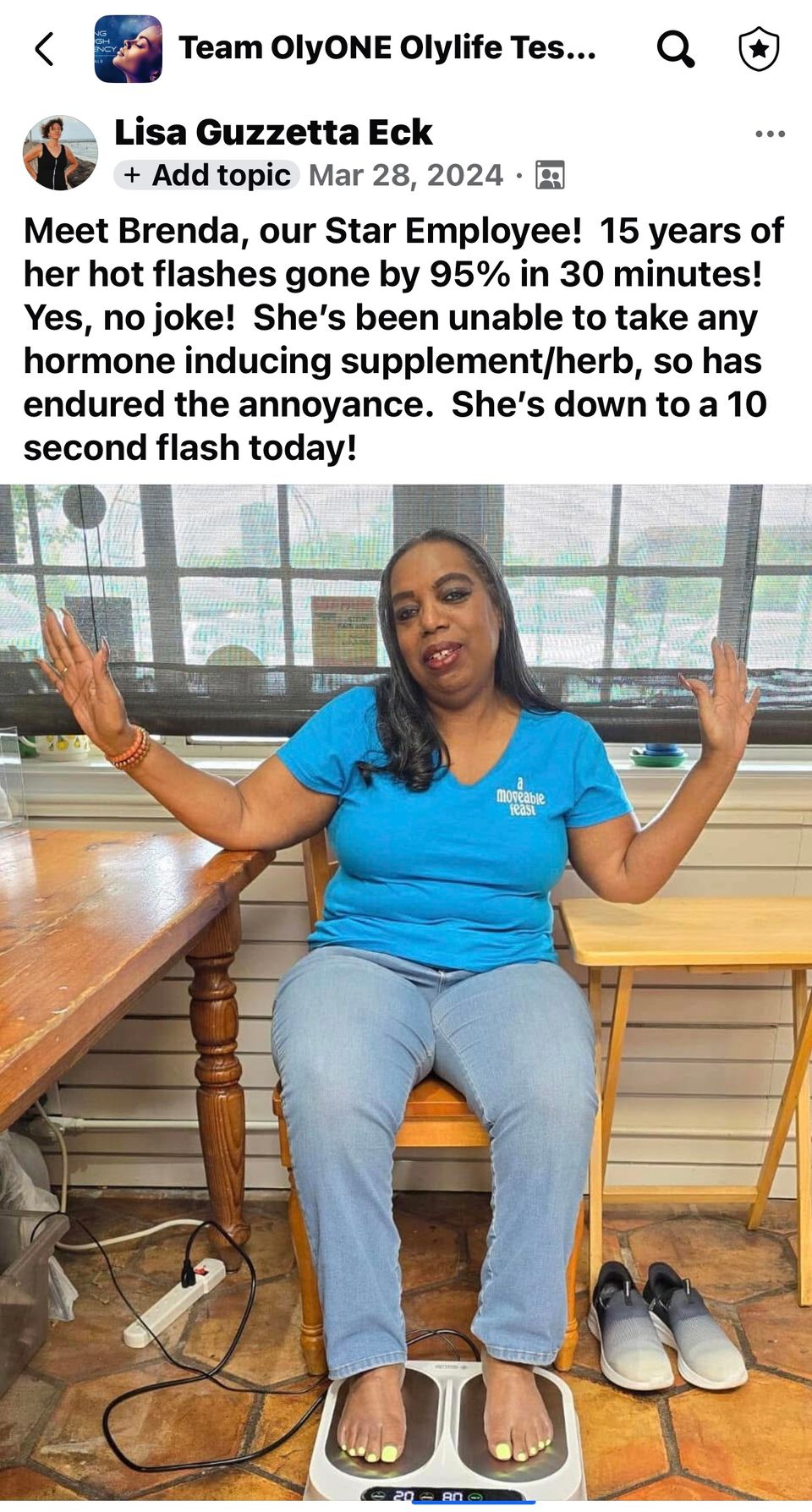 Brenda fb hot flashes