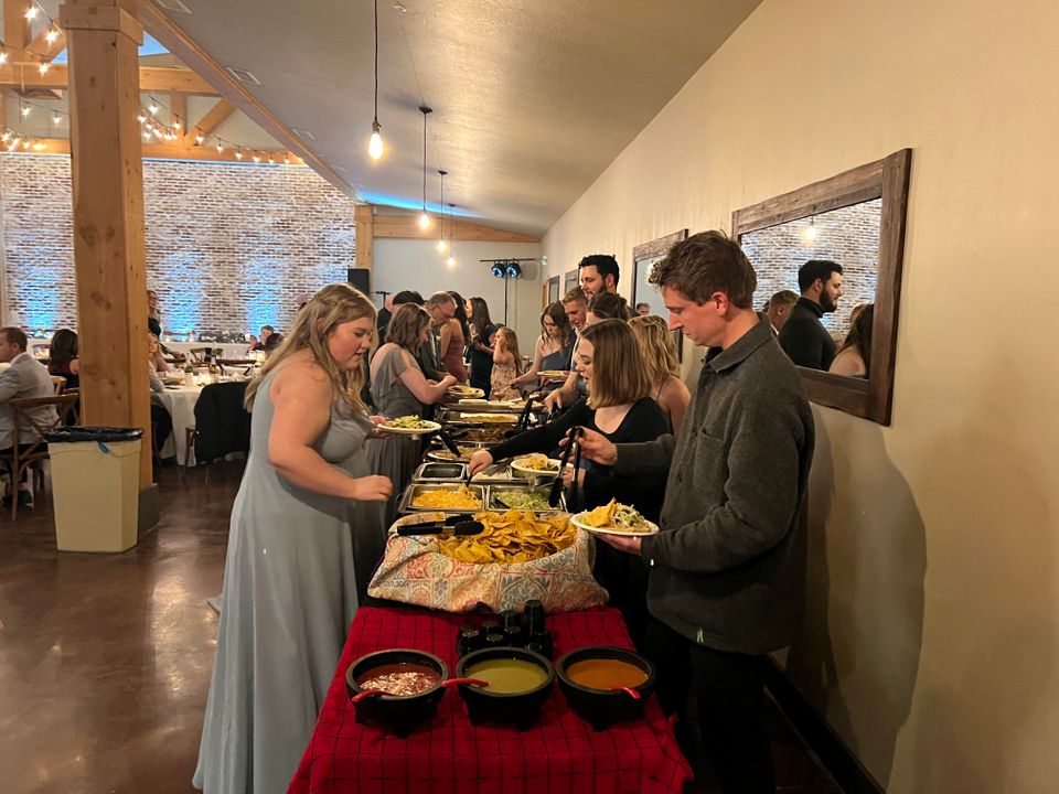 Taco buffet catered