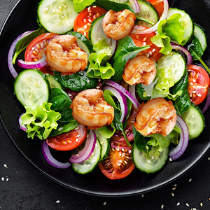Buffalo shrimp salad