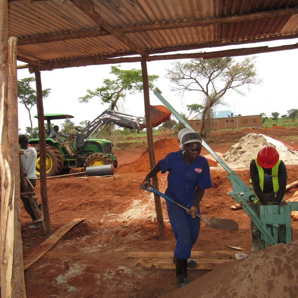 Construction in the village in uganda
