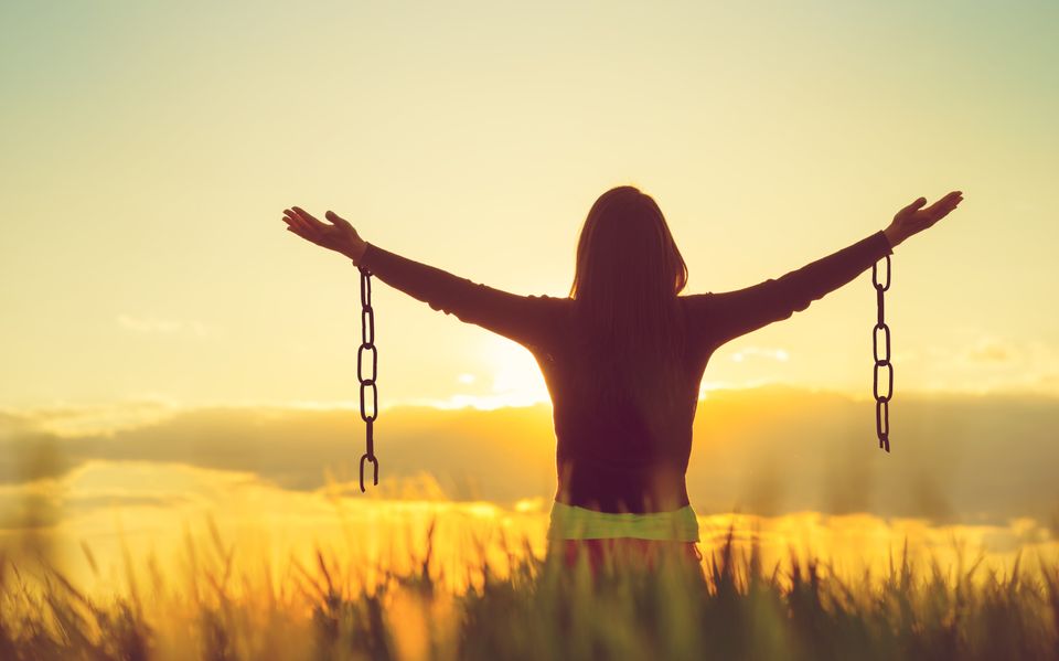 Woman free from shackles