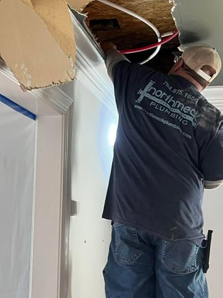 Kenny working on drain showert reapir