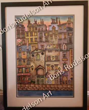 Porto. Watercolor, Pastel, Marker 24 1/4 x 19 3/4