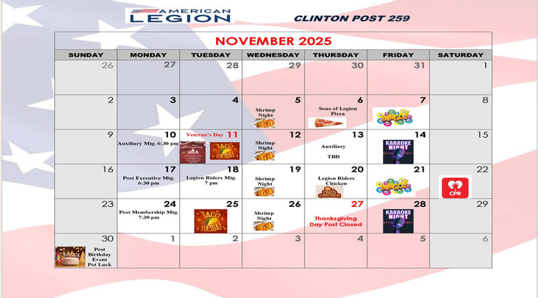 November calendar slide