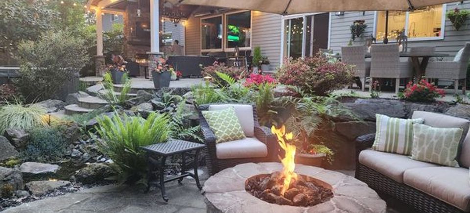 Firepit and outdoor space