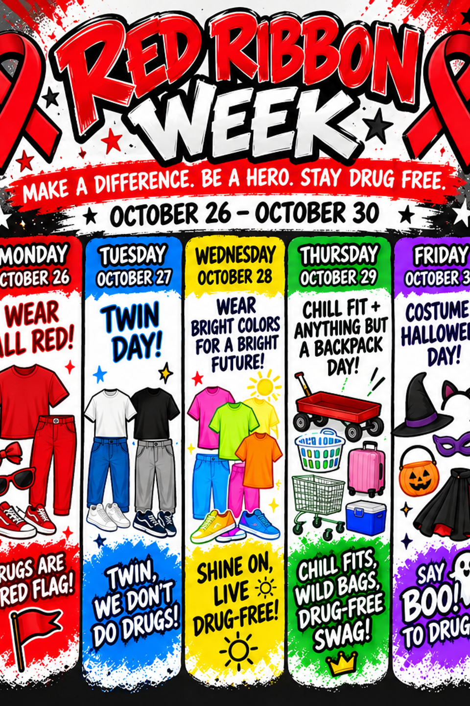 Red ribbon week english separate
