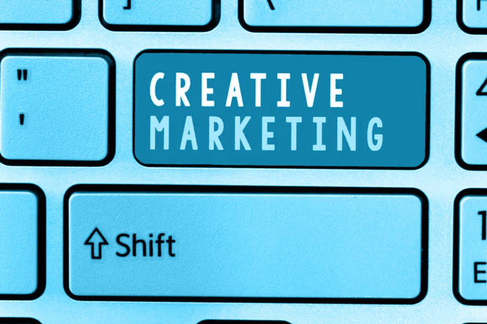 Small business marketing blue