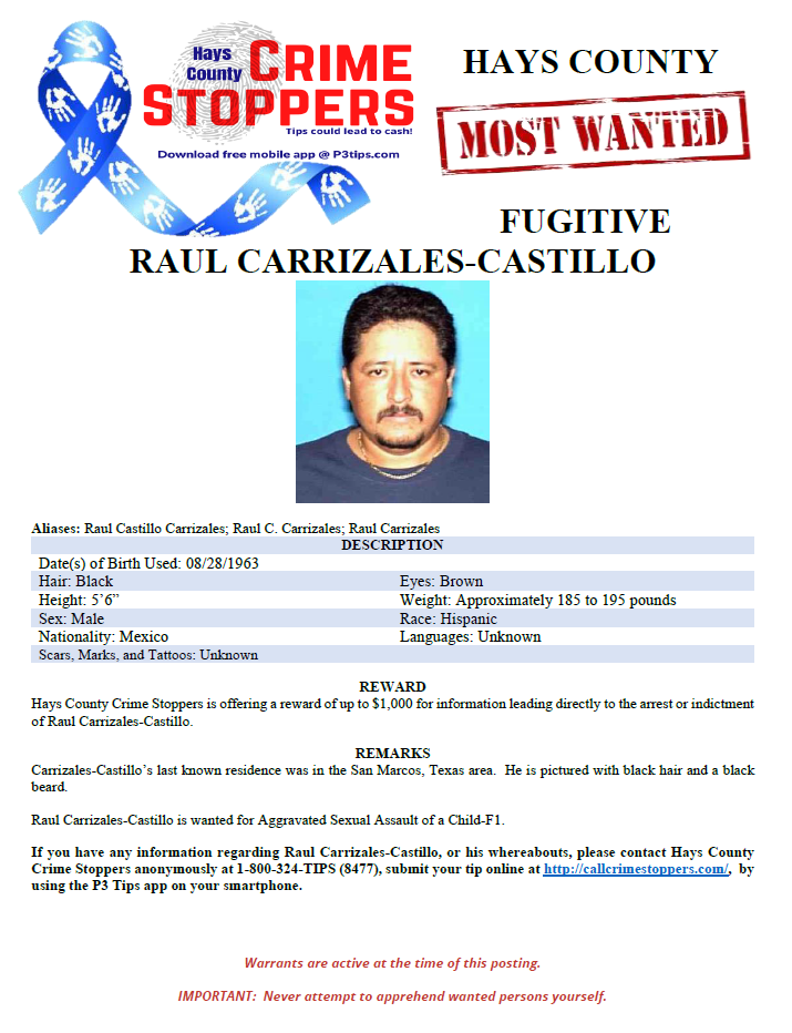 Carrizales castillo most wanted poster