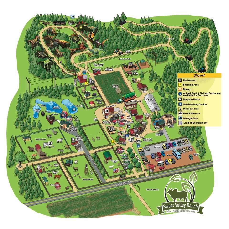 Sweet bvalley ranch dinosaur world map