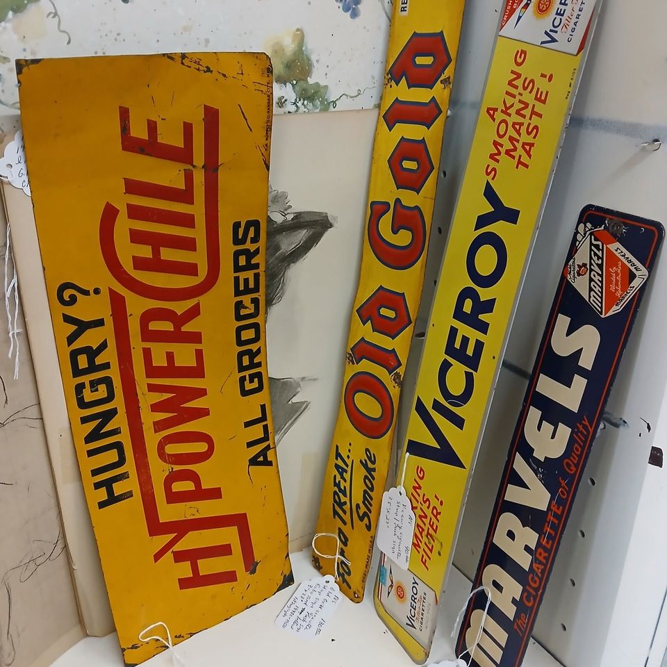 4 vintage signs