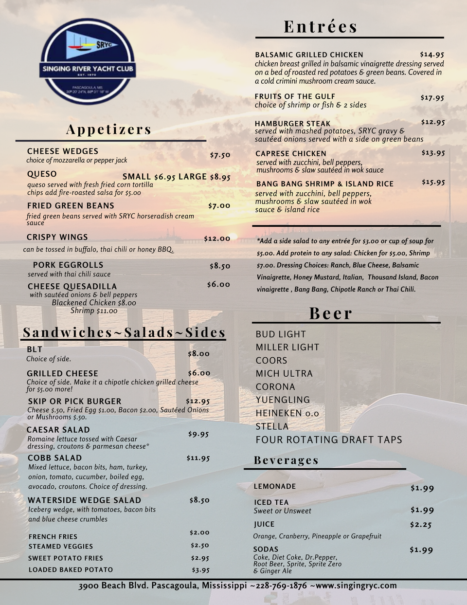 New menu 2022