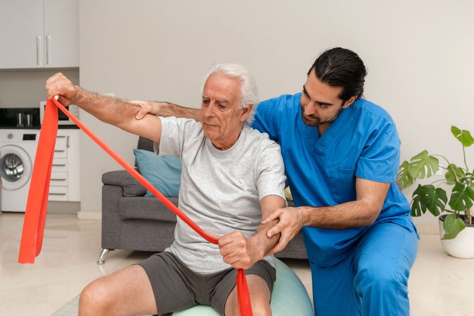 Male physiotherapist assisting senior man with res 2025 07 01 03 44 16 utc (1)
