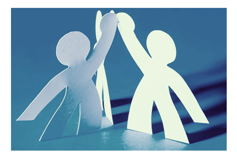 Paper cut out high fives