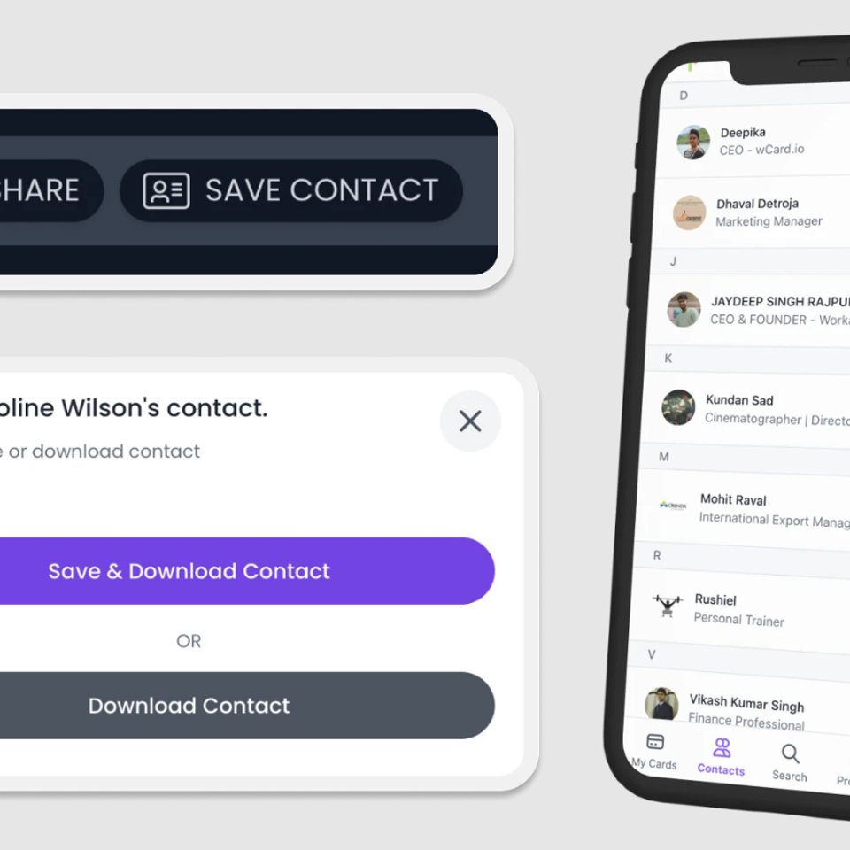 Digital business cards   save contact 24