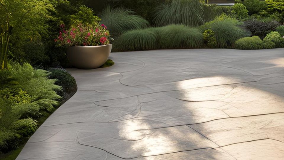Stamped concrete patio ideas  existing landscapes