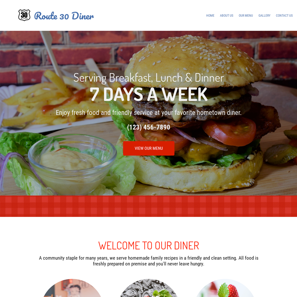 Diner website design 960x960