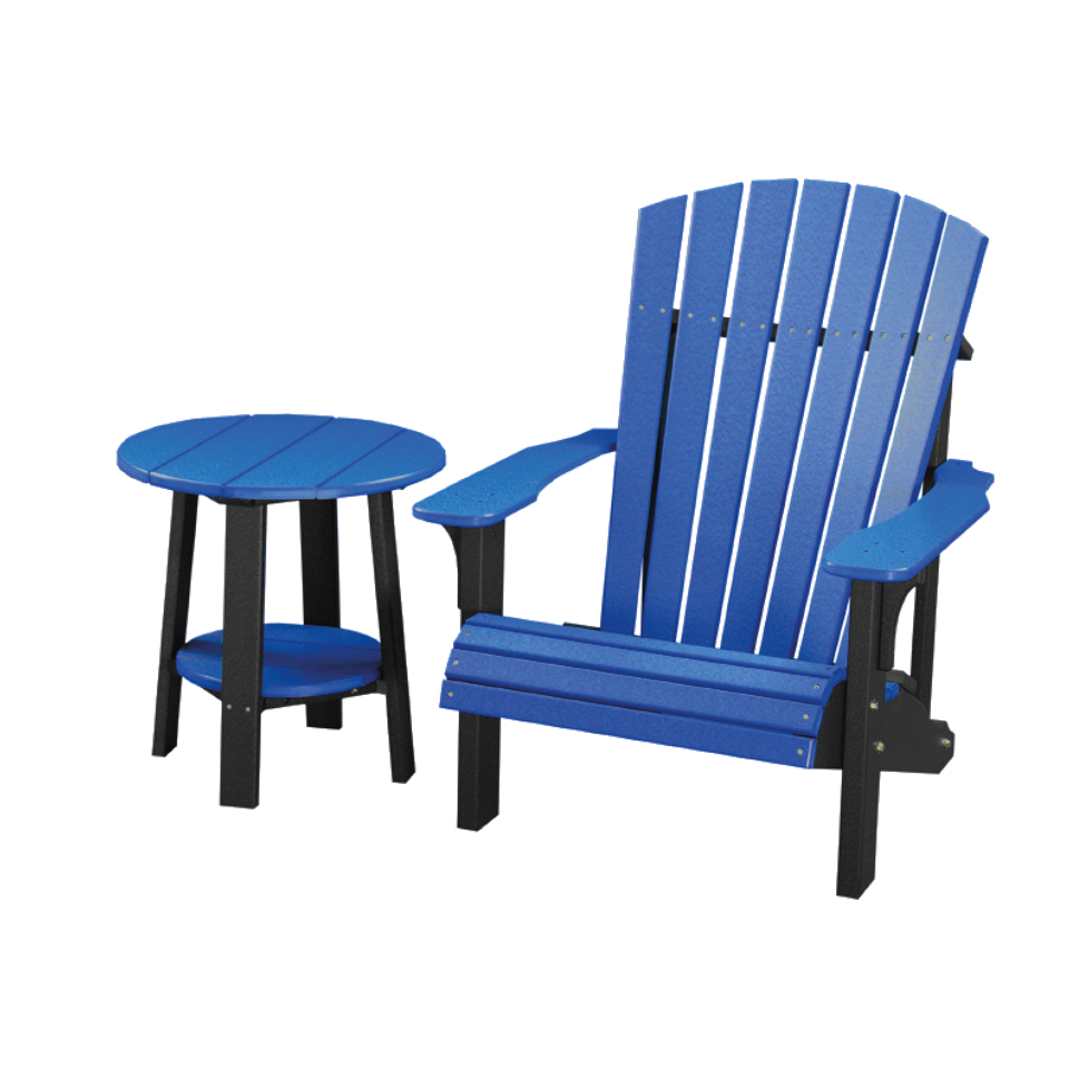Hlf deluxe end table blue with dlx. chair