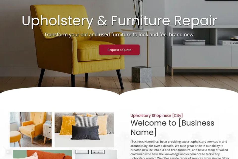 Upholstery shop website design theme original