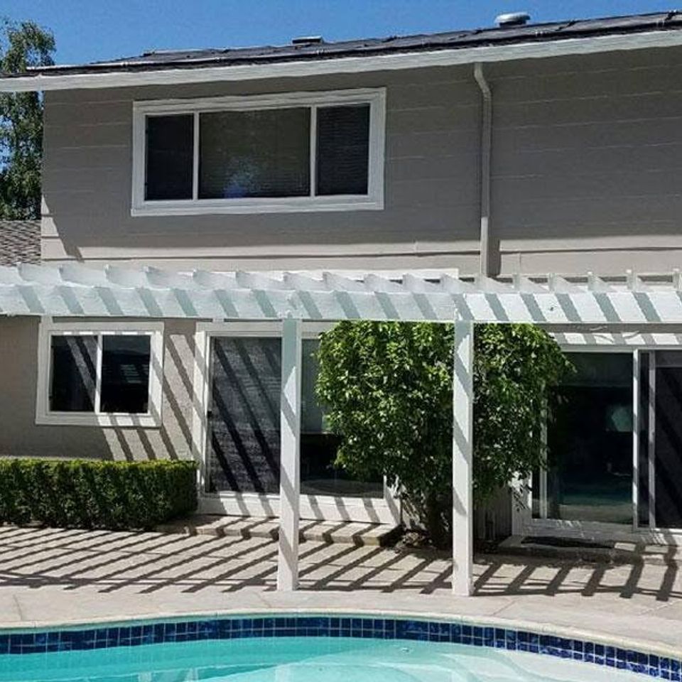 Backyard pool pergola