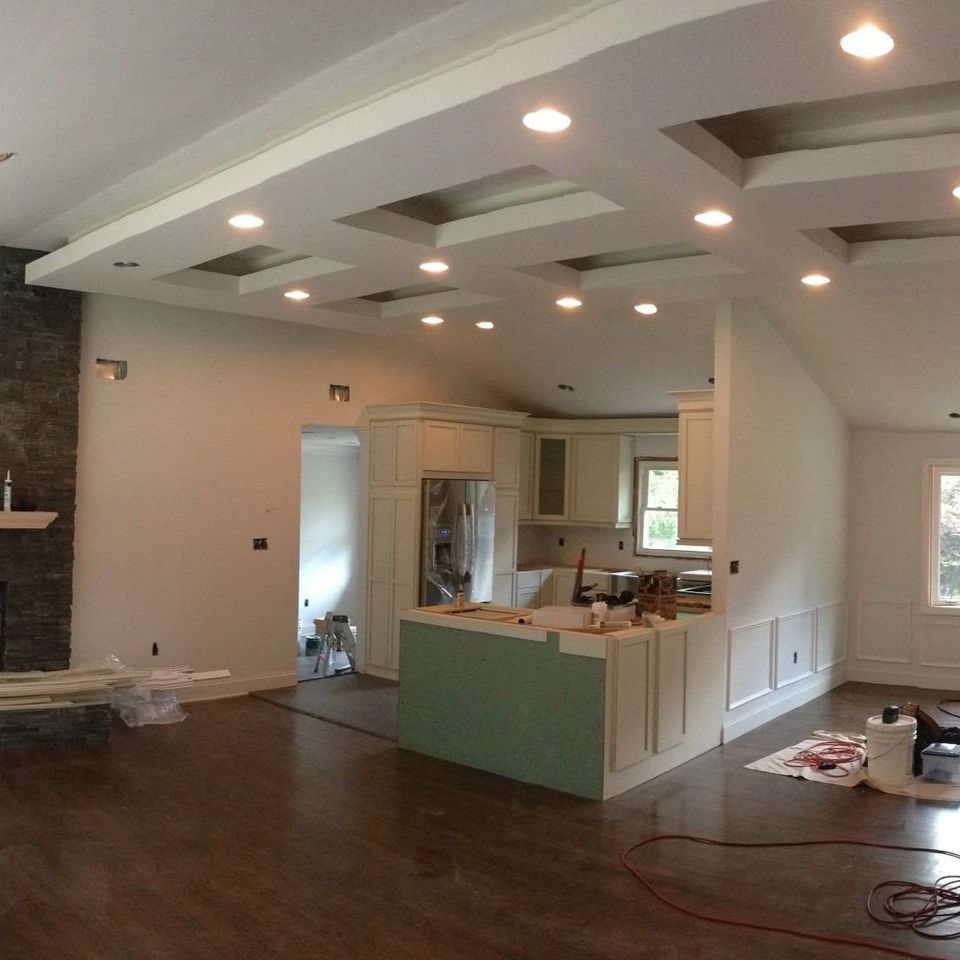 Open concept kitchen living room remodel