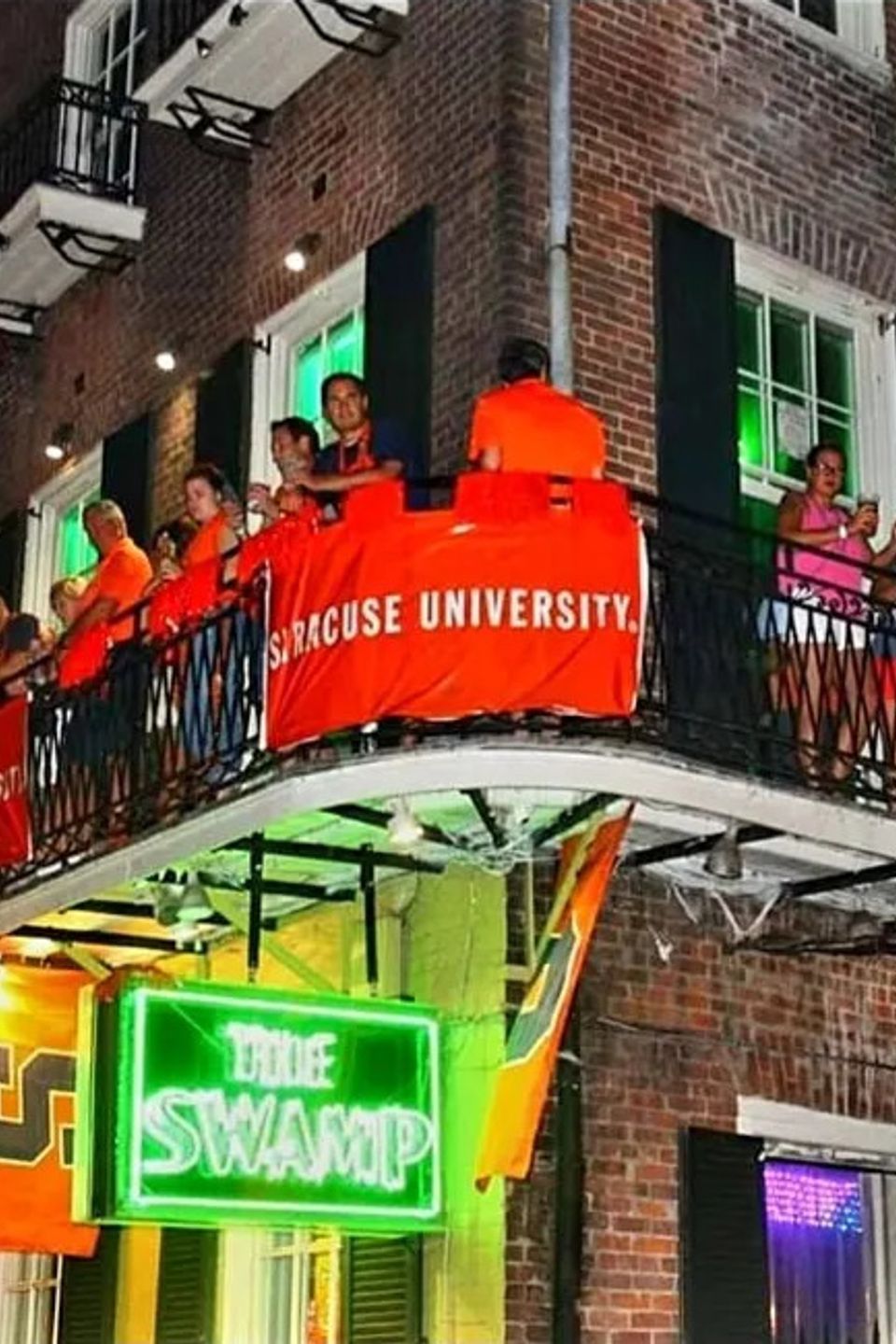 Party on the balcony at The Swamp on Bourbon Street.