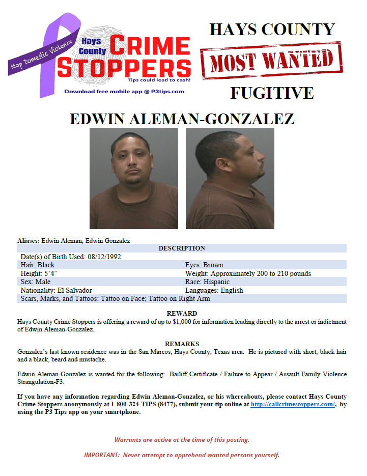 Aleman gonzalez most wanted poster