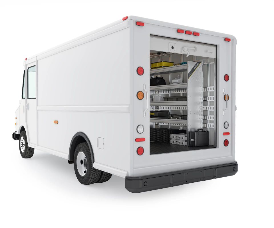 Cube van aluminum van shelving n5 ra96 60 view 3