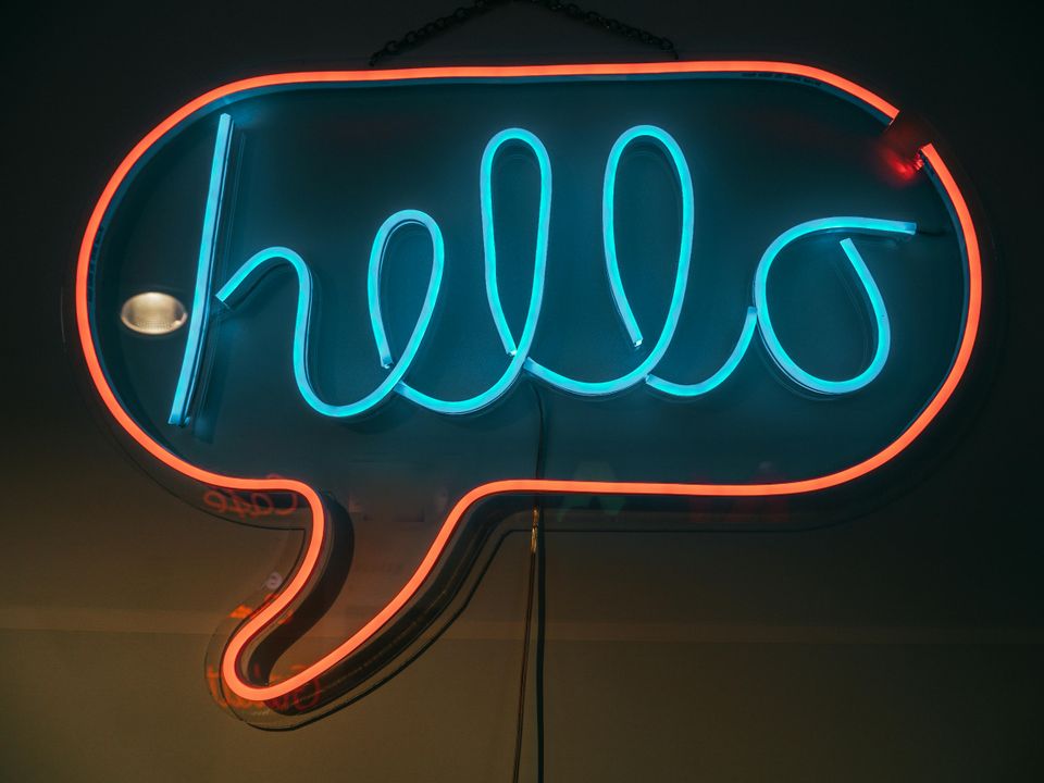 Hello neon sign