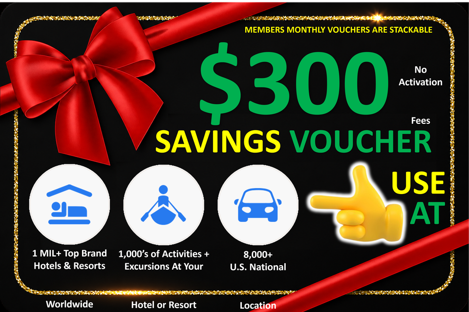  300 hotel   activities   car rental savings voucher veduffe logo