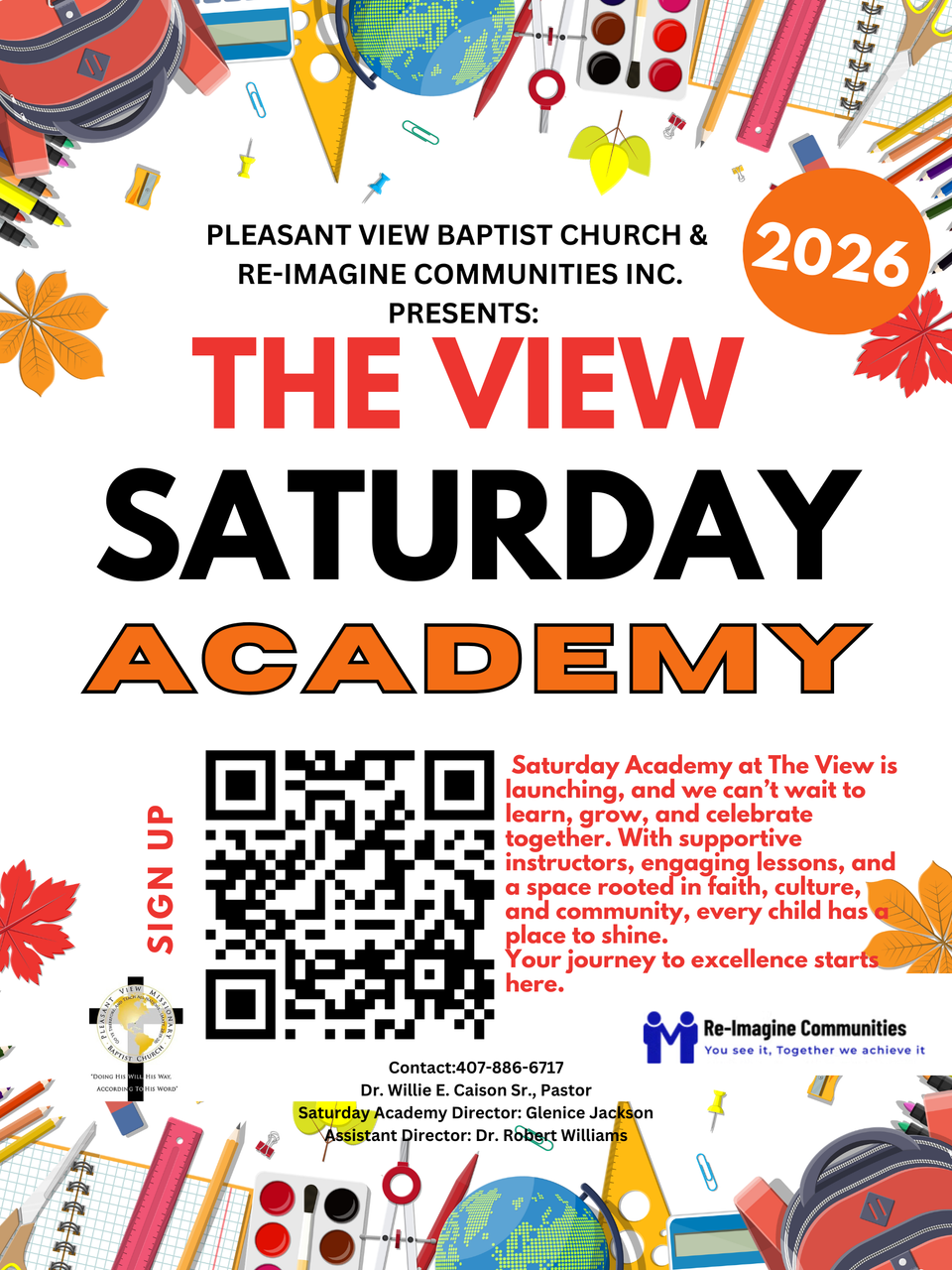 The view saturday academy flyer with qr code (2) (1)