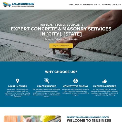 Concrete contractor website design theme original