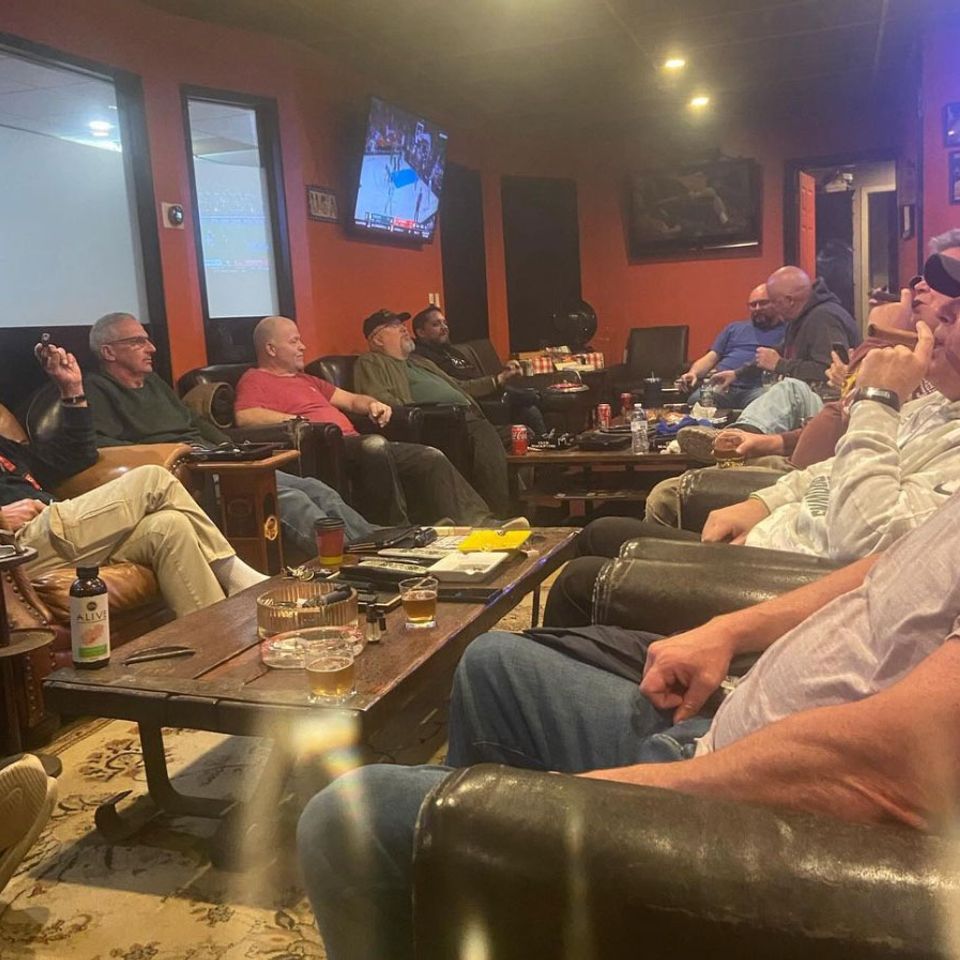 Game day cigar lounge