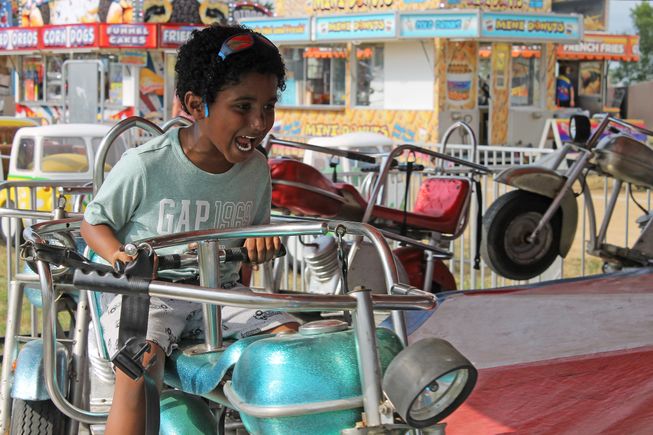 Excited kid on ride