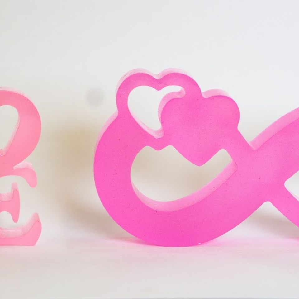 Love resin displays