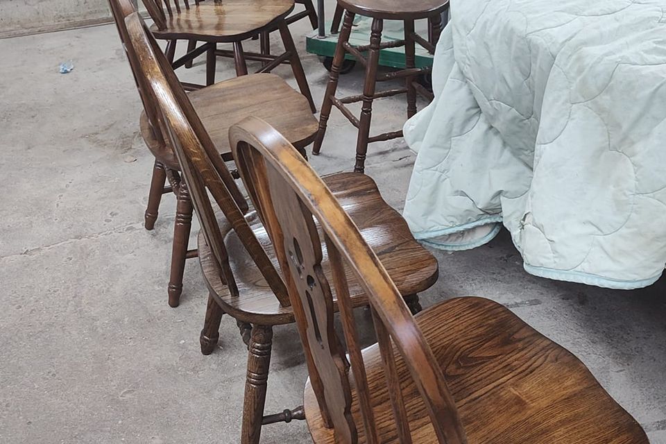 Re glue refinished chairs and stools cf