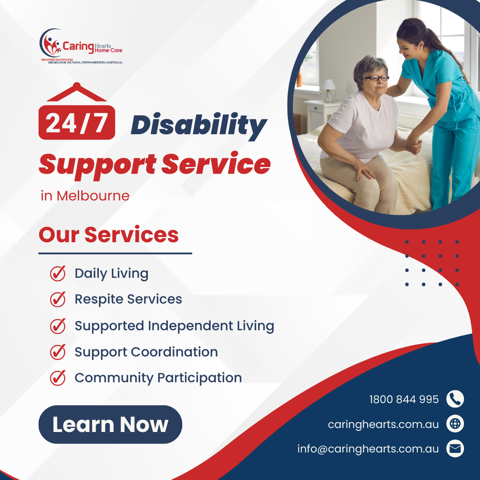 Caring Hearts 24/7 Disability Support Service in Melbourne flyer