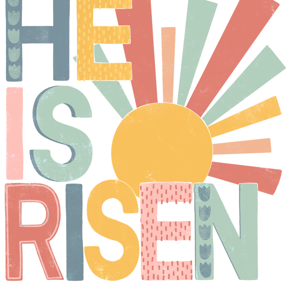 Seasons easter he is risen pastel sun rays