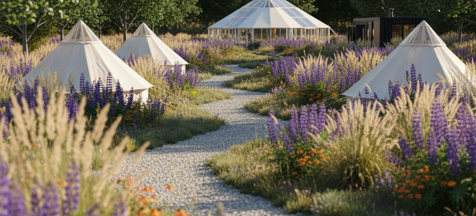 Glamping pathway view